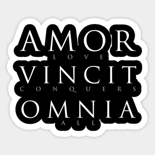 Latin Quote: Amor Vincit Omnia Sticker